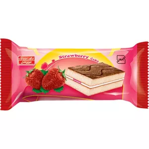 کیک دو لایه با کرم توت فرنگی آلبینا شیرین عسل - 30 گرم بسته 36 عددی