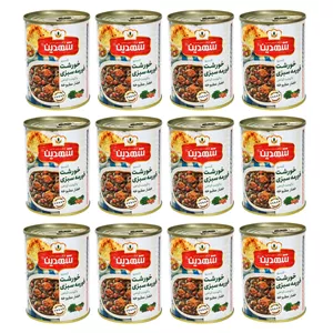 کنسرو خورشت سبزی با سویا شهدین - 370 گرم بسته 12 عددی