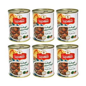 کنسرو خورشت قورمه سبزی با سویا شهدین - 370 گرم بسته 6 عددی