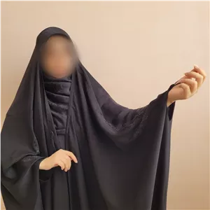 چادر مشکی جده (عبایی) نگین دار پارچه ندا ژورژت و کن کن