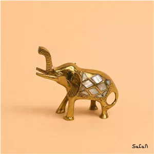مجسمه برنج و صدف طرح فیل سایز 3