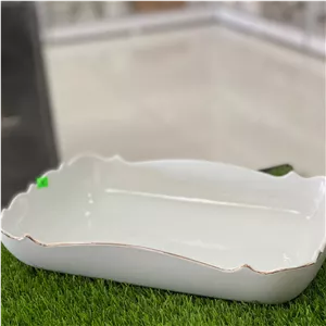 تابه مرغ خوری لب طلا مستطیل 