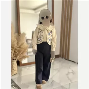 ست سه تیکه دخترانه مدل مه گل پارچه مازراتی