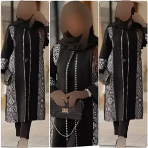 مانتو زنانه تافته و داکرون خارجی رنگ مشکی سایز فری 36 تا 46