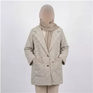کت کشمیر زنانه کرم آستین سه ربع مناسب پاییز و زمستان