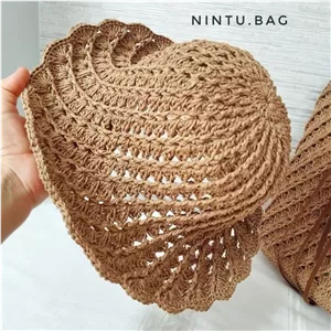 کلاه حصیری طرح دار رافیا