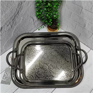 سینی پذیرایی دوعددی دودی (وینکس)