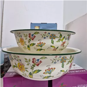 لگن 2 تایی ضخیم سایز بزرگ طرح گل بهار وارداتی