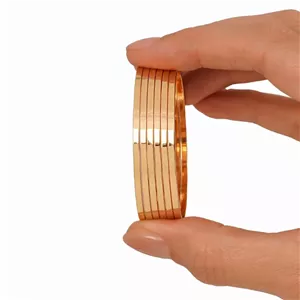 النگو YSX آینه ای 2 میل سایز 4 بچه گانه طلایی (بسته 6 عددی)