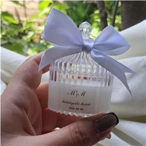 گیفت شمع قندونی معطر با تگ اسم شفاف