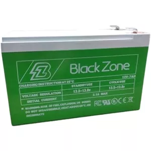 باتری 12 ولت 7 آمپر ساعت برند بلک زون (Black Zone) مناسب دزدگیر ، اعلام حریق