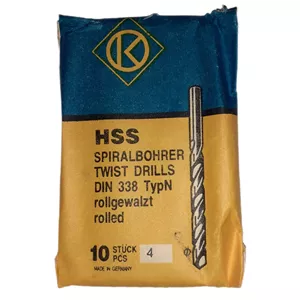 مته آهنHSS سایز 4 میلیمتر بسته 10 عددی (ساخت آلمان)