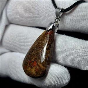  آویز گردنبند سنگ سیم آگات معدنی کد T2538 
