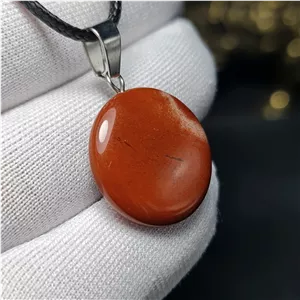 آویز گردنبند سنگ جاسپر سرخ معدنی کد T2558 