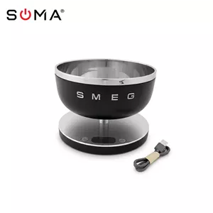 ترازو دیجیتال گرد اشپزخانه smeg شارژی مشکی 