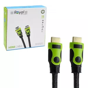 کابل 15 متری HDMI کنفی رویال Royal پک کارتنی