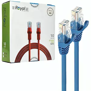 کابل 10 متری شبکه CAT5 رویال Royal پک کارتنی