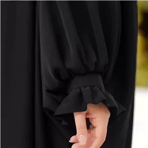 چادر مشکی جده ای ( عربی ) آستین چین دار ، پارچه ندا درجه 1