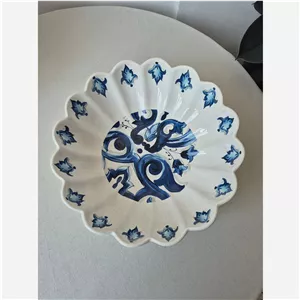 کاسه بزرگ سرامیکی قلم آبی 