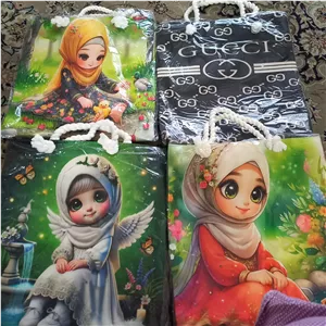 ساک دسته دار مخمل لمینت شده دارای زیپ