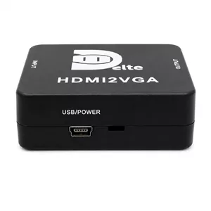 مبدل HDMI به VGA دلتا 4K تبدیل HDMI به VGA با خروجی تصویر Full HD 1080P مناسب مانیتور، ویدئو پروژکتور و تلویزیون