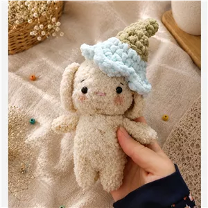 عروسک مخملی خرگوش کوچولوی گل به سر 