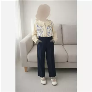 ست سه تیکه دخترانه مدل مه گل پارچه مازراتی