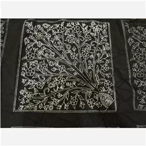 پته خام مشکی طرح درختی 50 50شال نانوپشم تراکم بالا 