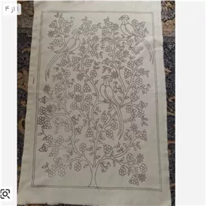 پته خام طرح باغ بهشت نانوپشم. سفید 