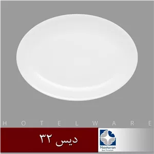 دیس چینی 32 نسترن سفید ساده