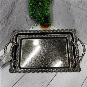 سینی پذیرایی جفتی دودی مستطیل(وینکس)