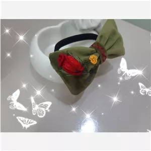 کش مو گلدوزی گل رز غنچه
