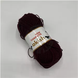 کاموا زنجیره آکیش چاینت(CHINETTE) رنگ زرشکی (90گرمی)