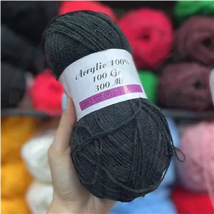 کاموا اکریل بافت رنگ مشکی (100گرمی)