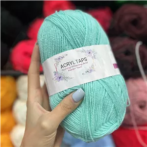 کاموا اکریل بافت رنگ آبی فیروزه ای کد 500 (100گرمی)