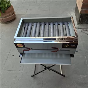 کباب پز گازی 10شعله 2شیر استیل با پایه تاشو(پس کرایه) 