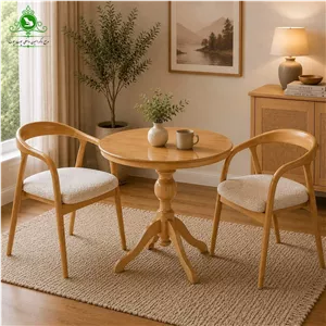 میز و صندلی ناهارخوری دو نفره چوبی مدل پرنس (پرداخت کرایه پس از تحویل)
