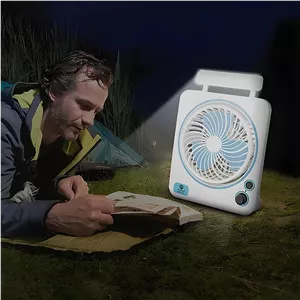 پنکه رومیزی Deepking DK-128 3 پره قابل تنظیم سرعت و زاویه، LED، باتری 1500mAh، شارژ سریع