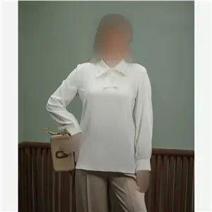 شومیز مجلسی زنانه مزون دوز با پارچه الیزه مصری و خرج کار گیپور ترک