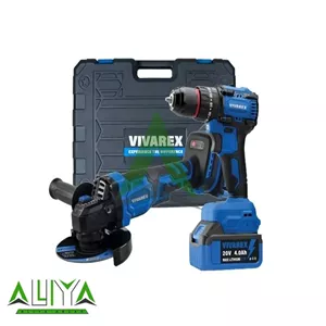 کیت دو عددی ویوارکس دریل چکشی و مینی فرز شارژی براشلس مدل Vivarex VR2402-BCK