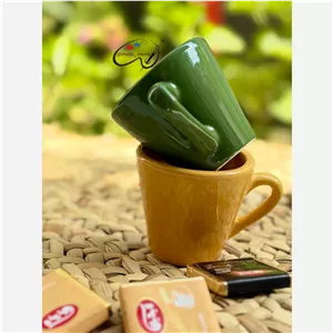 دو عدد شات رنگی قهوه خوری سرامیکی