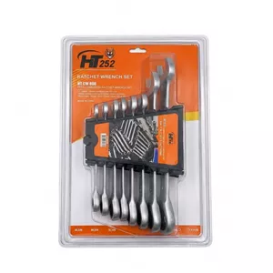آچار یکسر تخت و یکسر رینگی جغجغه ای اچ تی کد YP-HT252 مجموعه 8 عددی