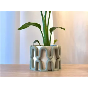 گلدان دکوری موجدار مدرن کاور گلدان با طراحی هندسی برجسته
