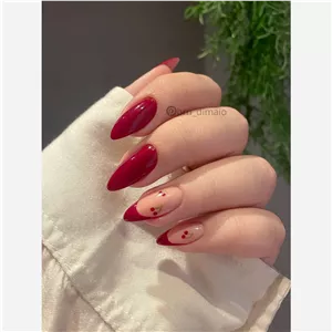 ناخن مصنوعی با مواد کاشت قرمز گوجه ای گیلاسی