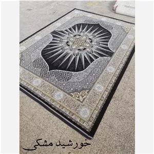 فرش12متری 500شانه طرح خورشید سورمه ای