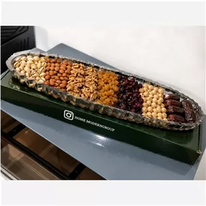 سینی مزه شیشه ای ،سرو تنقلات،سینی سرو پذیرایی 50سانتی
