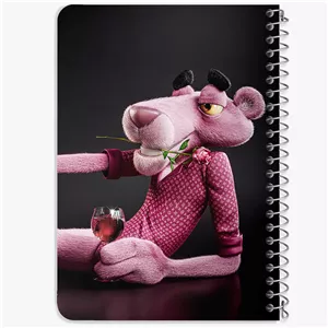 دفتر خط دار 50 برگ خندالو طرح پلنگ صورتی (Pink Panter) کد N7919