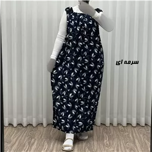 پیراهن ساحلی زنانه نخی آستین حلقه ای فری سایز مناسب تا سایز 52