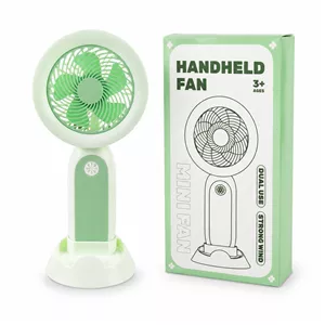 پنکه رومیزی و دستی مینی مدل سه سرعته با چراغ LED و استند نگهدارنده گوشی