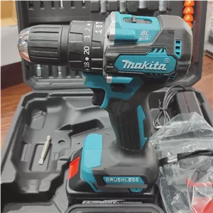 دریل شارژی ماکیتا 88 ولت ماکیتا براشلس چکشی (طرح ماکیتا makita ست دریل ( خرید عمده و تکی ابزار برقی گناوه مارکت )